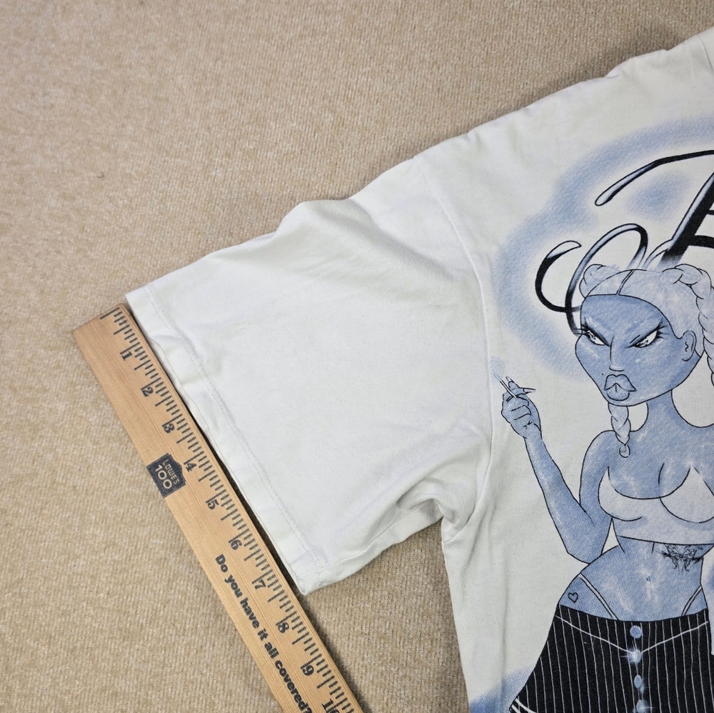 Jaded London Baby Girl Graphic Tee Womens Small White Streetwear Y2K Shirt - Picture 9 of 9
